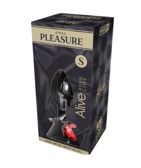 ALIVE - ANAL PLEASURE MINI PLUG METAL ROJO TALLA S