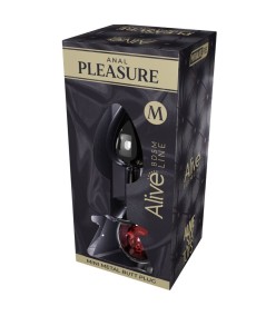 ALIVE - ANAL PLEASURE MINI PLUG METAL ROJO TALLA M