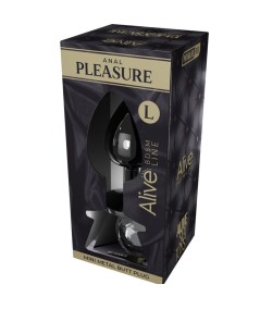 ALIVE - ANAL PLEASURE MINI PLUG METAL NEGRO TALLA L