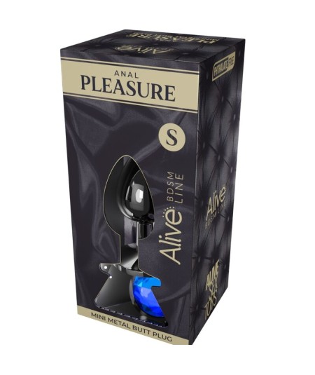 ALIVE - ANAL PLEASURE MINI PLUG METAL AZUL TALLA S