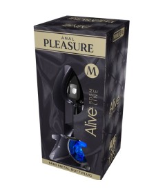 ALIVE - ANAL PLEASURE MINI PLUG METAL AZUL TALLA M