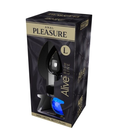 ALIVE - ANAL PLEASURE MINI PLUG METAL AZUL TALLA L