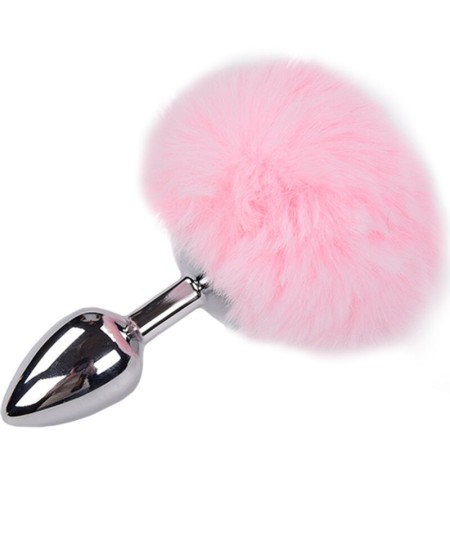 ALIVE - ANAL PLEASURE PLUG LISO METAL POMPON ROSA TALLA S