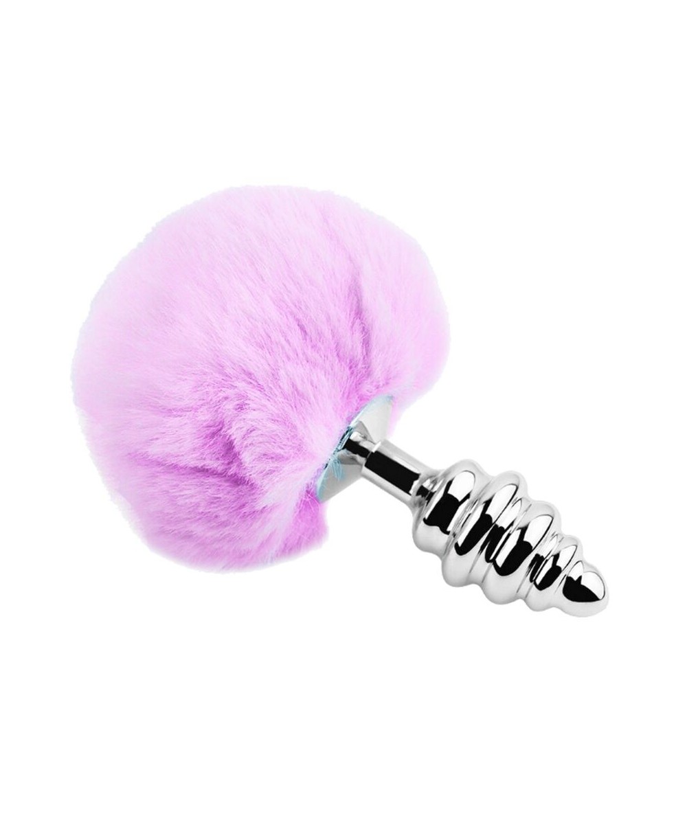 ALIVE - ANAL PLEASURE PLUG ESPIRAL METAL POMPON VIOLETA TALLA M