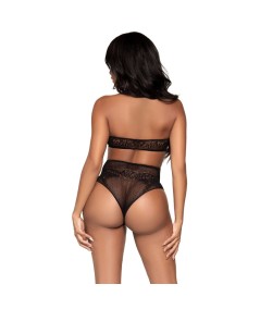 LEG AVENUE SET DOS PIEZAS TOP CORTO CUELLO HALTER Y TANGA TALLA UNICA