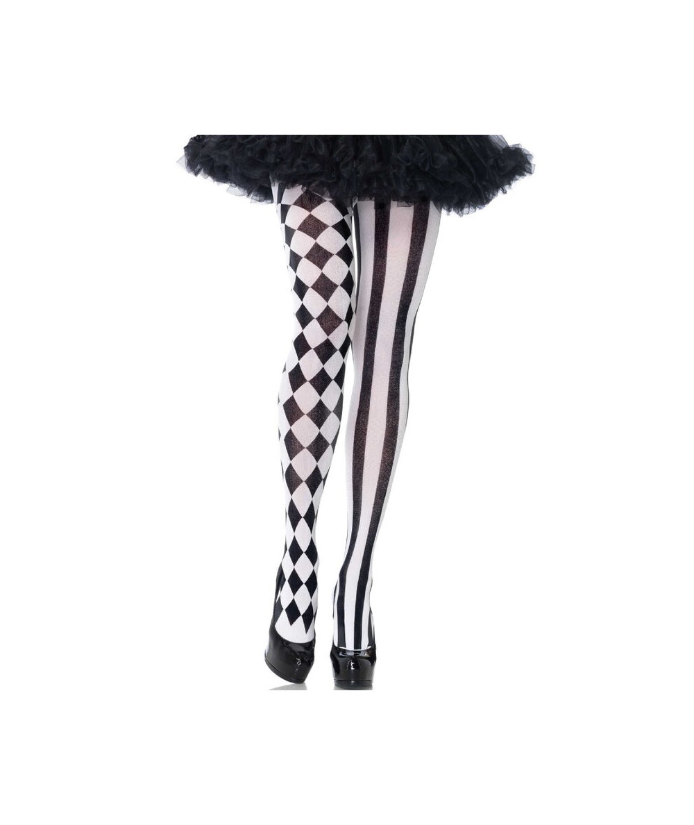 LEG AVENUE - MEDIAS ARLEQUIN NEGRO/BLANCO