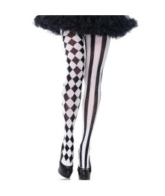 LEG AVENUE - MEDIAS ARLEQUIN NEGRO/BLANCO