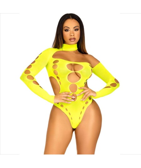 LEG AVENUE - BODY SIN COSTRURAS CON TANGA AMARILLO