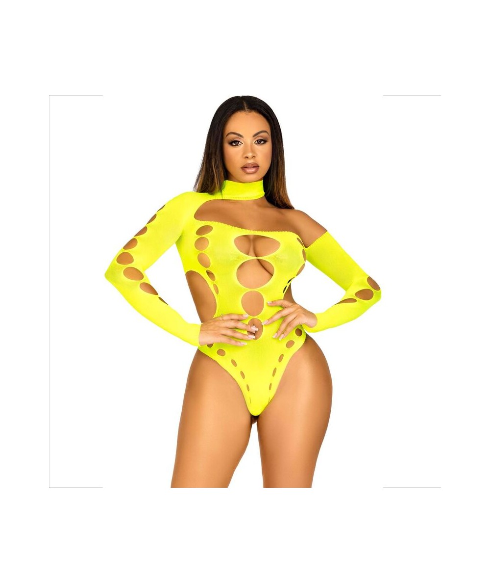 LEG AVENUE - BODY SIN COSTRURAS CON TANGA AMARILLO