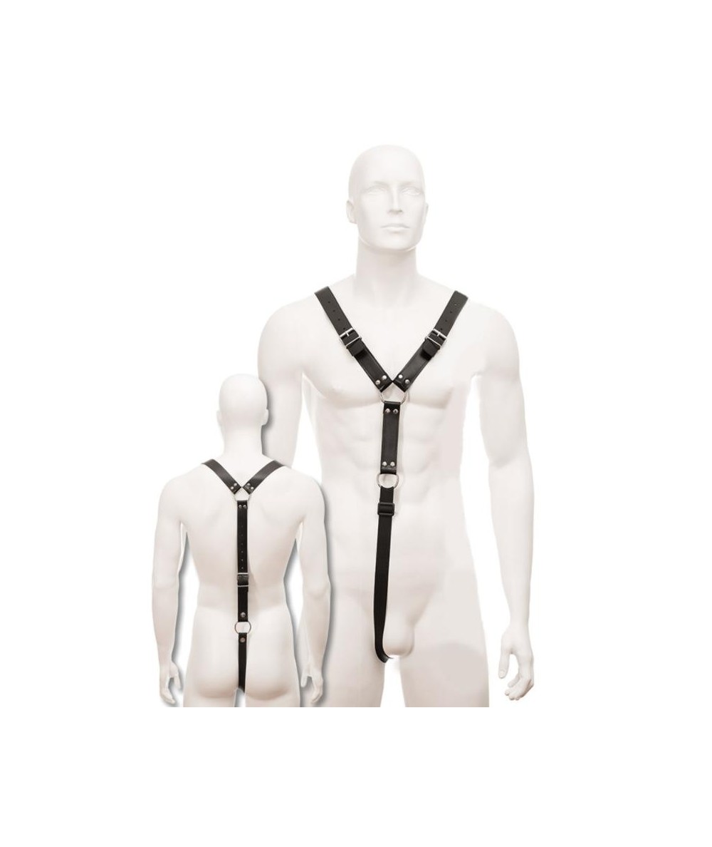 LEATHER BODY HARNESS MEN NEGRO