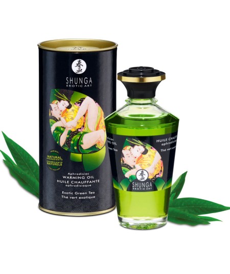 SHUNGA - ACEITE MASAJE EFECTO CALOR TE VERDE ORGANICO 100 ML