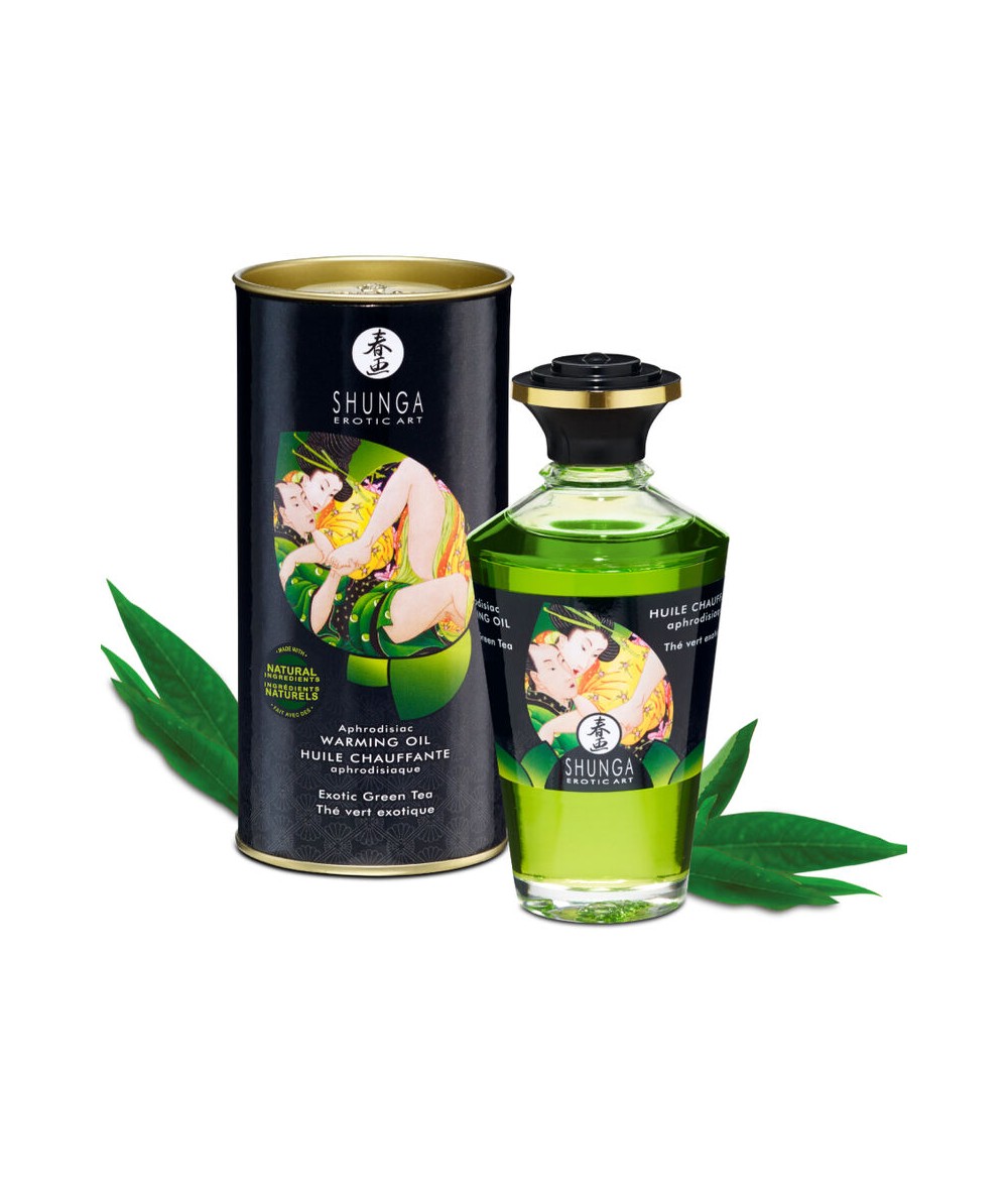 SHUNGA - ACEITE MASAJE EFECTO CALOR TE VERDE ORGANICO 100 ML