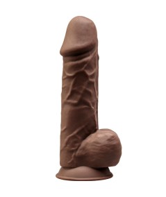 SILEXD - MODELO 1 PENE REALISTICO SILICONA PREMIUM SILEXPAN MARRON 21.5 CM