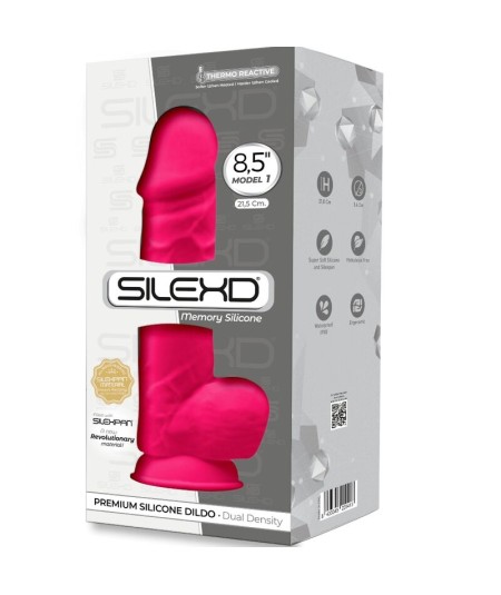 SILEXD - MODELO 2 PENE REALISTICO SILICONA PREMIUM SILEXPAN FUCSIA 23 CM