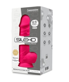 SILEXD - MODELO 2 PENE REALISTICO SILICONA PREMIUM SILEXPAN FUCSIA 23 CM