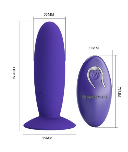 PRETTY LOVE - YOUTH PLUG ANAL VIBRADOR CONTROL REMOTO VIOLETA