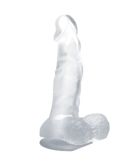 BAILE - DILDO REALISTICO CON VENTOSA Y TESTICULOS 16.7 CM TRANSPARENTE