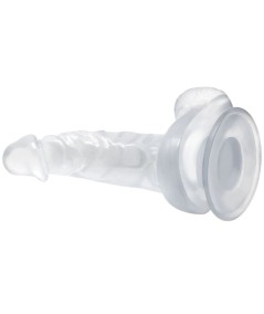 BAILE - DILDO REALISTICO CON VENTOSA Y TESTICULOS 16.7 CM TRANSPARENTE