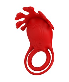 PRETTY LOVE - RUBEN ANILLO VIBRADOR 7 VIBRACIONES SILICONA ROJO