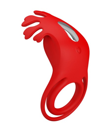 PRETTY LOVE - RUBEN ANILLO VIBRADOR 7 VIBRACIONES SILICONA ROJO