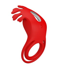 PRETTY LOVE - RUBEN ANILLO VIBRADOR 7 VIBRACIONES SILICONA ROJO