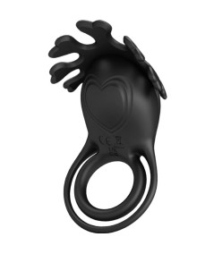 PRETTY LOVE - RUBEN ANILLO VIBRADOR 7 VIBRACIONES SILICONA NEGRO