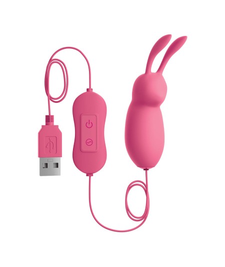 OMG - CUTE RABBIT VIBRADOR POTENTE ROSA USB