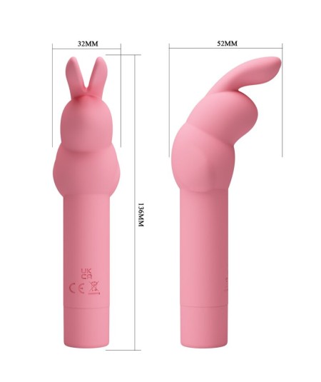 PRETTY LOVE - VIBRADOR DE SILICONA CONEJO ROSA GERARDO