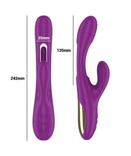 INTENSE - APOLO VIBRADOR MULTIFUNCIÓN RECARGABLE 7 VIBRACIONES CON LENGUA OSCILANTE MORADO