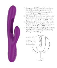 INTENSE - APOLO VIBRADOR MULTIFUNCIÓN RECARGABLE 7 VIBRACIONES CON LENGUA OSCILANTE MORADO