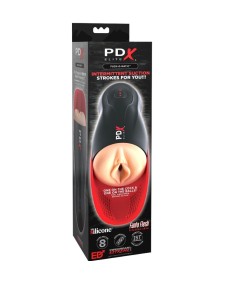 PDX ELITE - MASTURBADOR STROKER FUCK-O-MATIC VAGINA DOBLE VIBRACION PENE &38 TESTICULOS