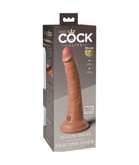 KING COCK - ELITE DILDO REALISTICO SILICONA 17.8 CM CARAMELO