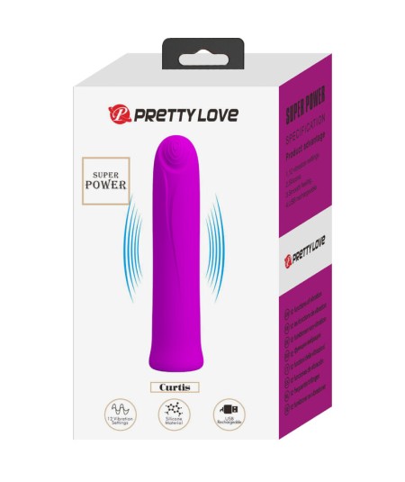 PRETTY LOVE - CURTIS MINI VIBRADOR SUPER POWER 12 VIBRACIONES SILICONA VIOLETA