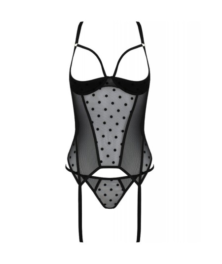 PASSION - MARINA CORSET & TANGA NEGRO S/M