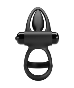 PRETTY LOVE - ANILLO VIBRADOR 10 VIBRACIONES SILICONA NEGRO