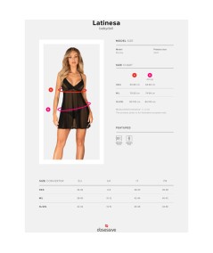 OBSESSIVE - LATINESA BABYDOLL & TANGA XL/XXL