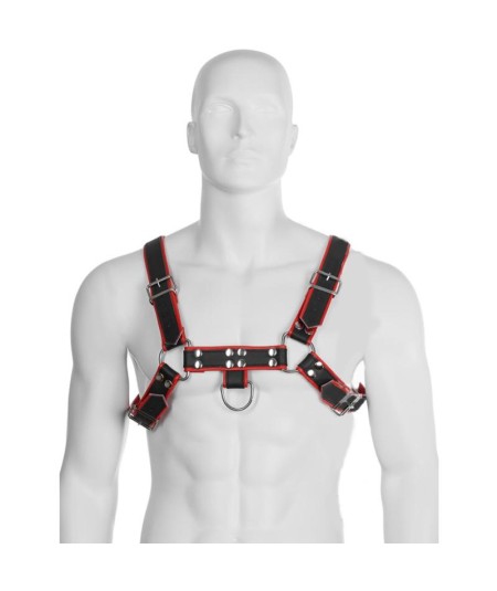 LEATHER BODY - CHAIN HARNESS III BLACK / RED