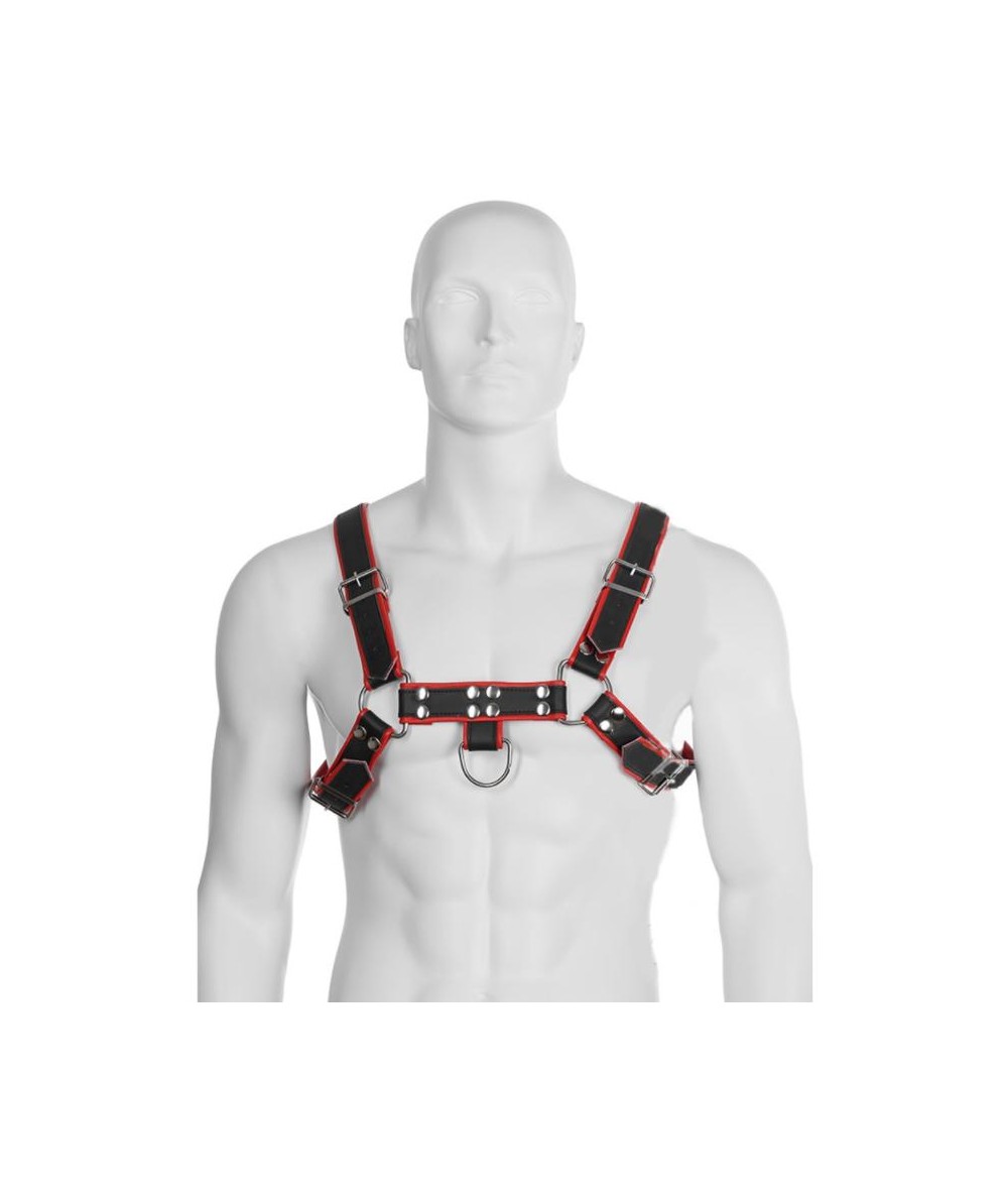 LEATHER BODY - CHAIN HARNESS III BLACK / RED