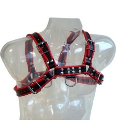 LEATHER BODY - CHAIN HARNESS III BLACK / RED