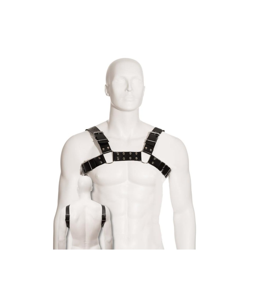 LEATHER BODY - BLACK BULL DOG HARNESS