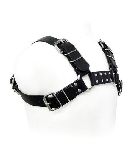 LEATHER BODY - BLACK BULL DOG HARNESS