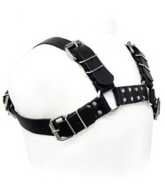 LEATHER BODY - BLACK BULL DOG HARNESS