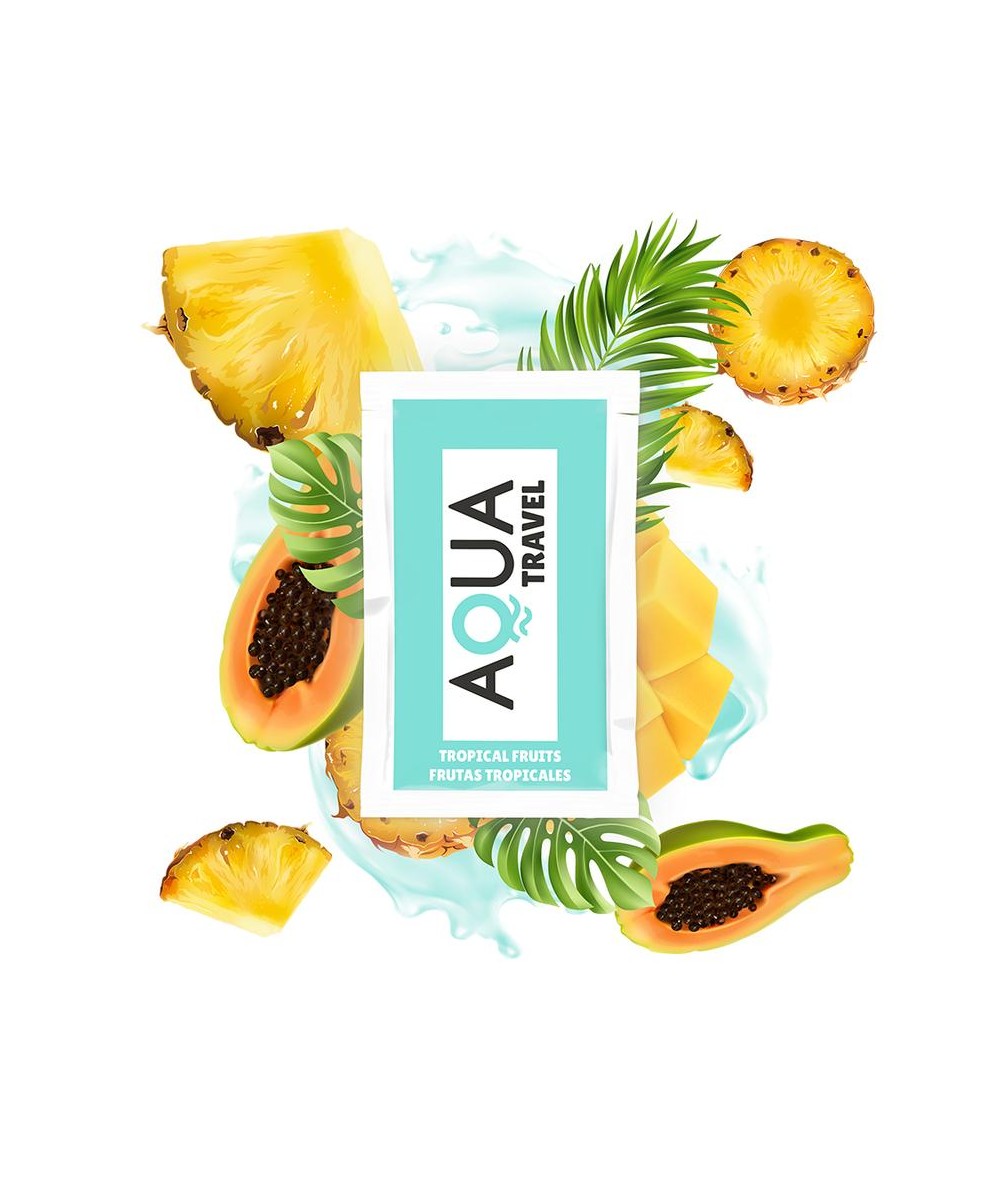 AQUA TRAVEL - LUBRICANTE BASE AGUA SABOR FRUTAS TROPICALES 6 ML