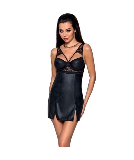 PASSION - LOONA CHEMISE CUERO ECOLOGICO S/M