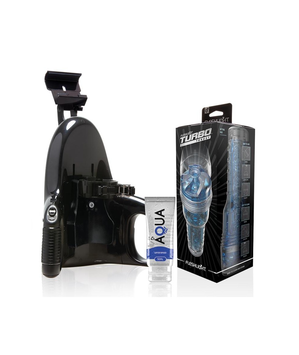 FLESHLIGHT - TURBO THRUST BLUE ICE + UNIVERSAL LAUNCH + LUBRICANTE AQUA QUALITY 50 ML