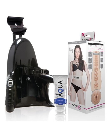 FLESHLIGHT - VAGINA STOYA DESTROYA + UNIVERSAL LAUNCH + LUBRICANTE AQUA QUALITY 50 ML