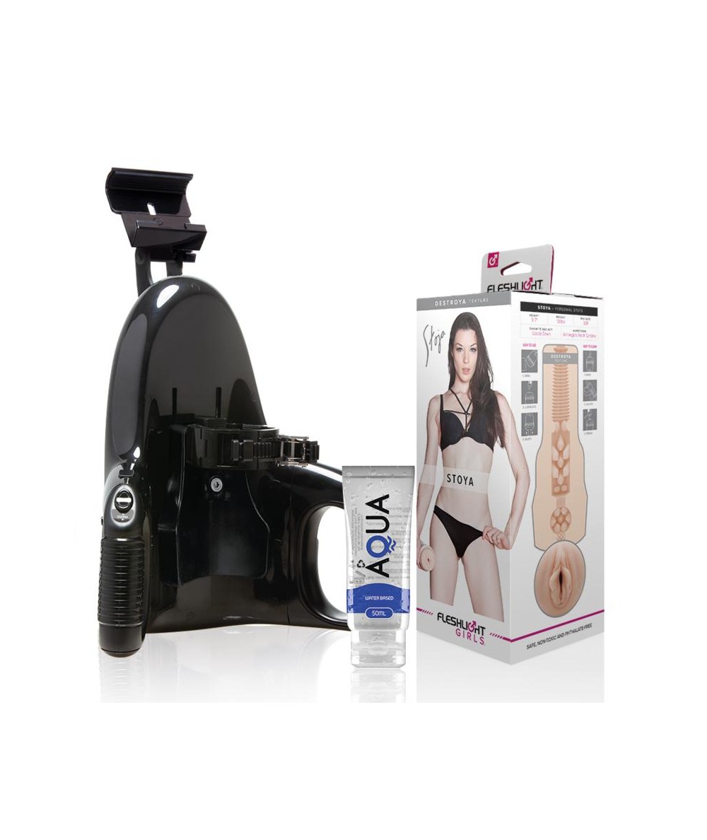 FLESHLIGHT - VAGINA STOYA DESTROYA + UNIVERSAL LAUNCH + LUBRICANTE AQUA QUALITY 50 ML