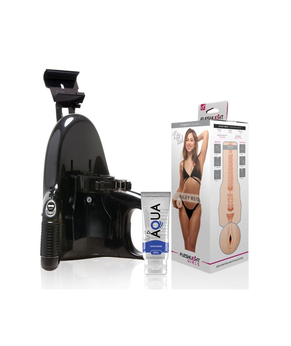 FLESHLIGHT - VAGINA RILEY REID UTOPIA + UNIVERSAL LAUNCH + LUBRICANTE AQUA QUALITY 50 ML