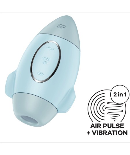 SATISFYER - MISSION CONTROL AZUL VIBRADOR PEQUEÑO DE DOBLE IMPULSO