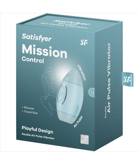 SATISFYER - MISSION CONTROL AZUL VIBRADOR PEQUEÑO DE DOBLE IMPULSO